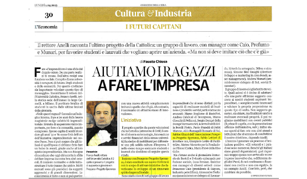 Associazione Prospera su "Il Corriere della Sera"